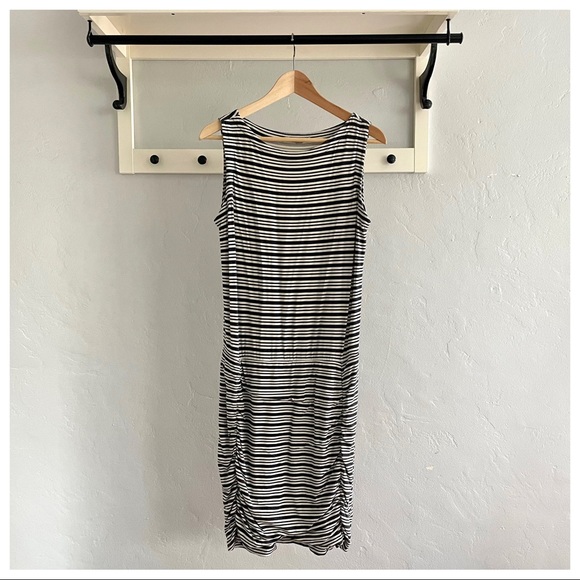 Athleta Westwood Sleeveless Stretch Cotton Striped Dress size Medium - Picture 5 of 7